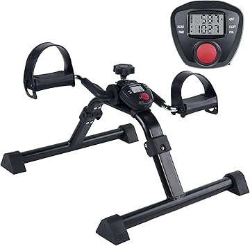 Vaunn Under Desk Bike Pedal Exerciser Ergometer with LCD Display Mini Pedal Exerciser for Arm & Leg Workout, Folding Desk Cycle for Home Office, Physical Therapy & Low Impact Cardio