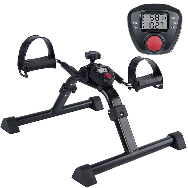 Vaunn Foldable Compact Professional Wrist Arm Leg Strengtheners Pedal Exerciser with Electronic Display for Indoor Exerciser and Physical
