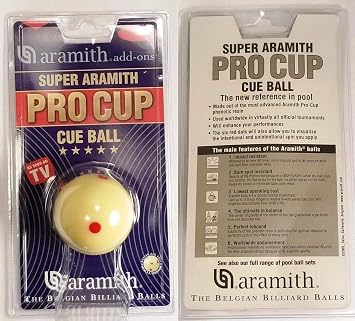 Aramith 2-1/4" Regulation Size Billiard/Pool Ball Super Pro Cup Cue Ball with 6 Red Dots