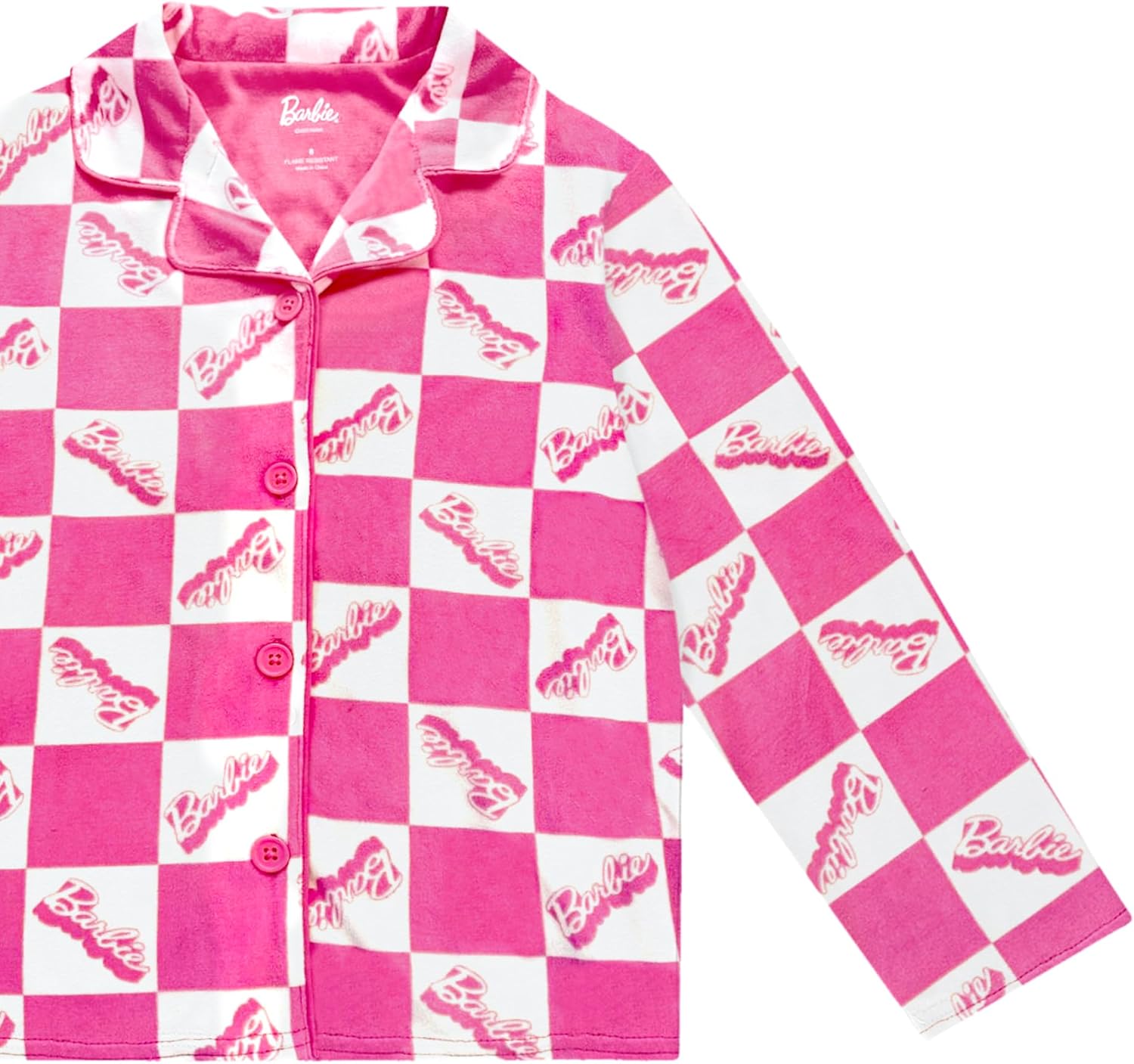 Barbie Girls Pajama Set - 2 Piece Girls Pjs Button Down Long Sleeve & Pants For Kids - Official Product - Image 3