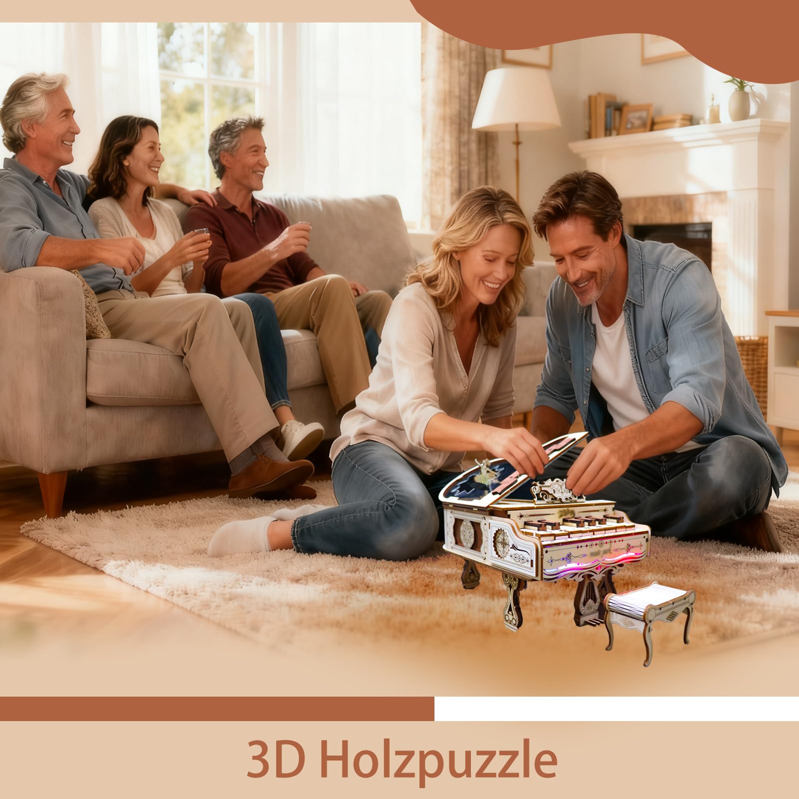 Music Park 3D Puzzle Erwachsene Spielbar Klavier You Are My Sunshine Modellbausatz Holzpuzzle Hobbies Geburtstags Weihnachten Geschenke Für Frauen 14+
