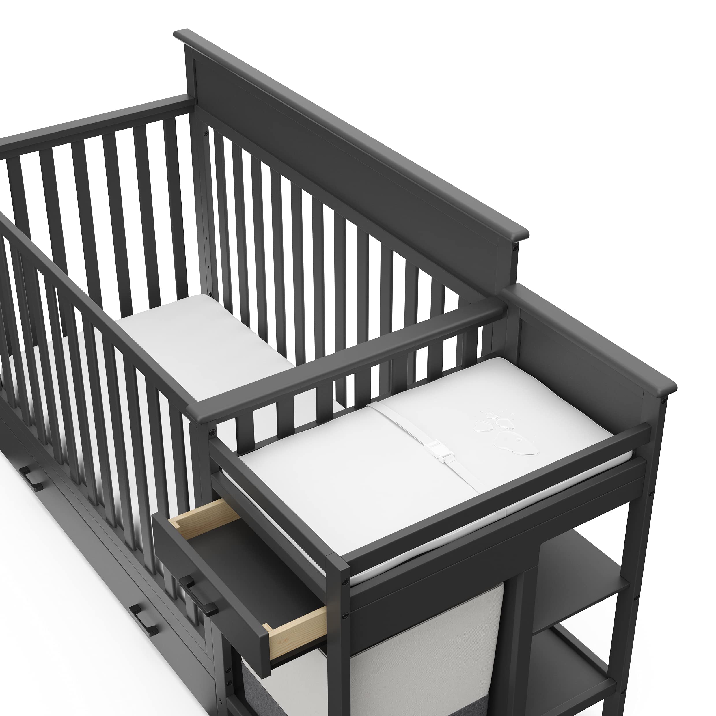 Storkcraft Arizona 4in1 Convertible Crib and Changer (Gray) Crib