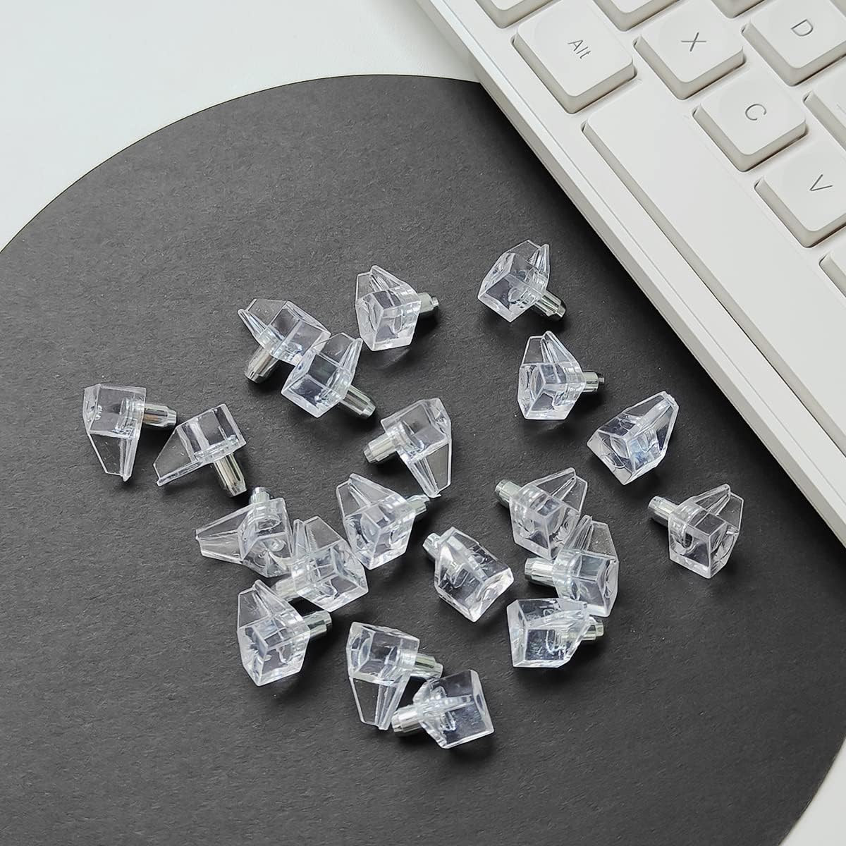 60 Pcs Clear Plastic Shelf Support Pegs - Cabinet Supports Pins, Holder Replacement, Bracket Steel Pin, 5mm