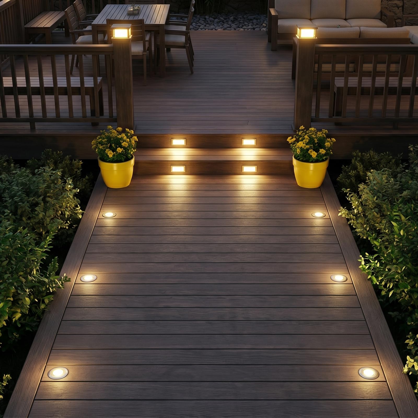 趣味 Lightning outdoor Outdoor Low Voltage Deck Lights LED Landscape Lighting Kit 0.6W 7
