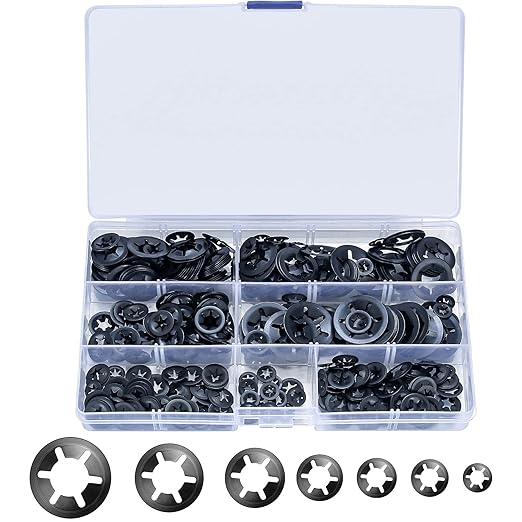 340 Pcs Starlock Washers, Internal Tooth Push On Locking Washers, Quick