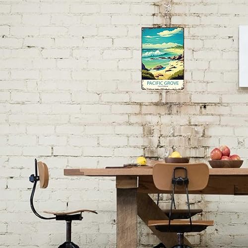 Miniatura 5 de HUIMIS Letreros de metal inspiradores, póster vintage para pared, diseño de Pacific Grove California, impresión de viaje para oficina, hogar,