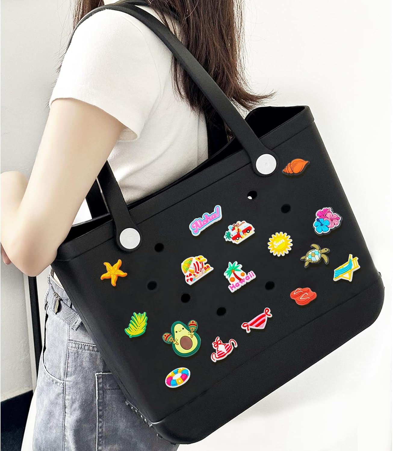 16 Pcs Accessories for Bogg Bag, Rubber Summer Decoration for Bogg Bag Charms, Compatible with Women Rubber Beach Bag Tote Handbag - Image 4
