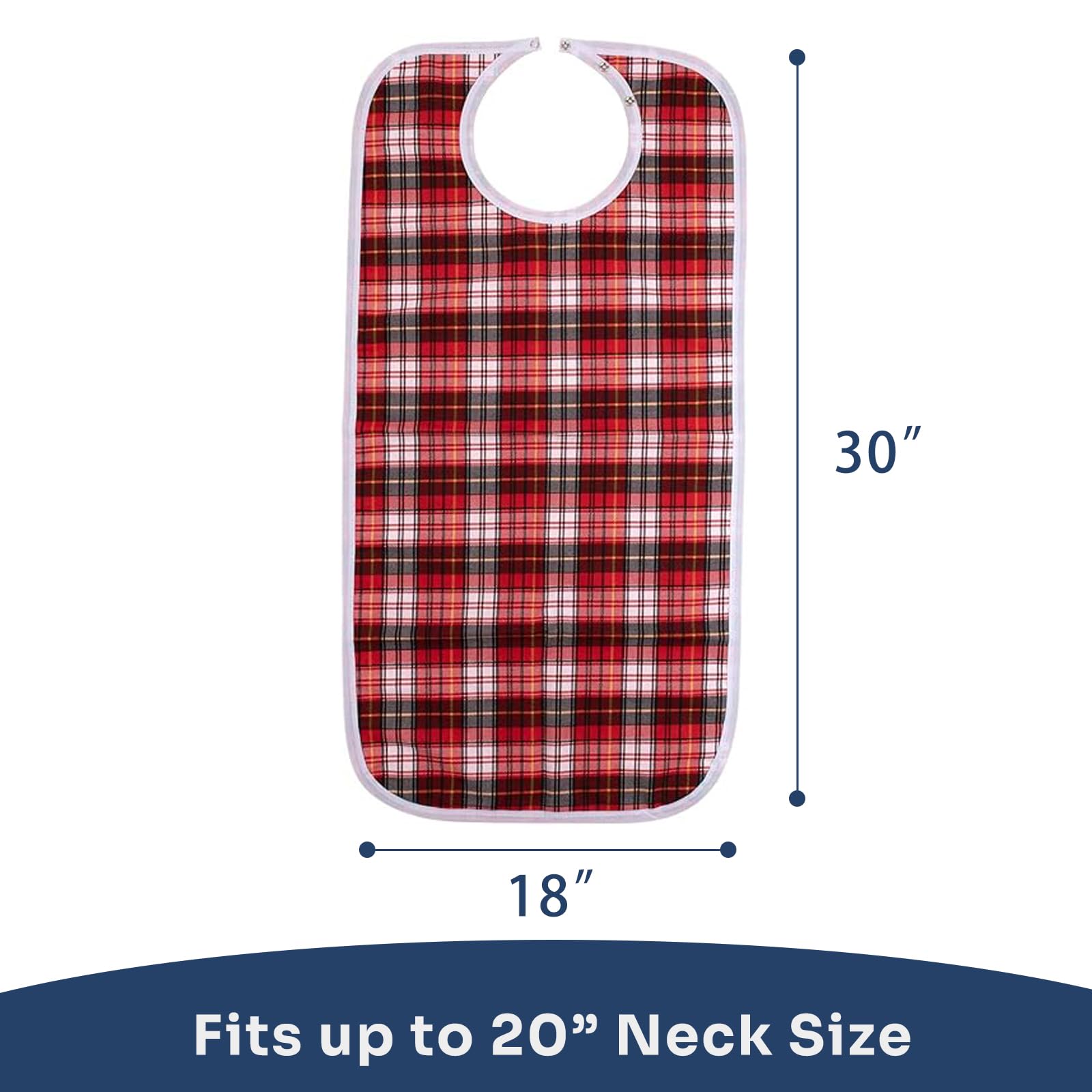 Adult Bibs, 3-Pack Washable Waterproof Clothing Protector for Men, Women, Elderly Seniors - Reusable Large Feeding Bibs