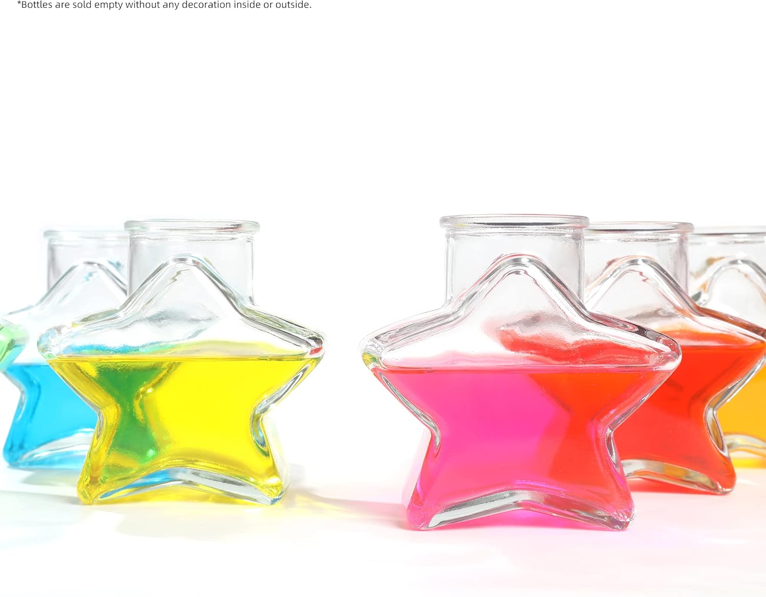 Magic Season Decorative Glass Bottles with Cork Stopper (10 oz. Five-Pointed Star Bottles / 2 Pcs) : Everything Else