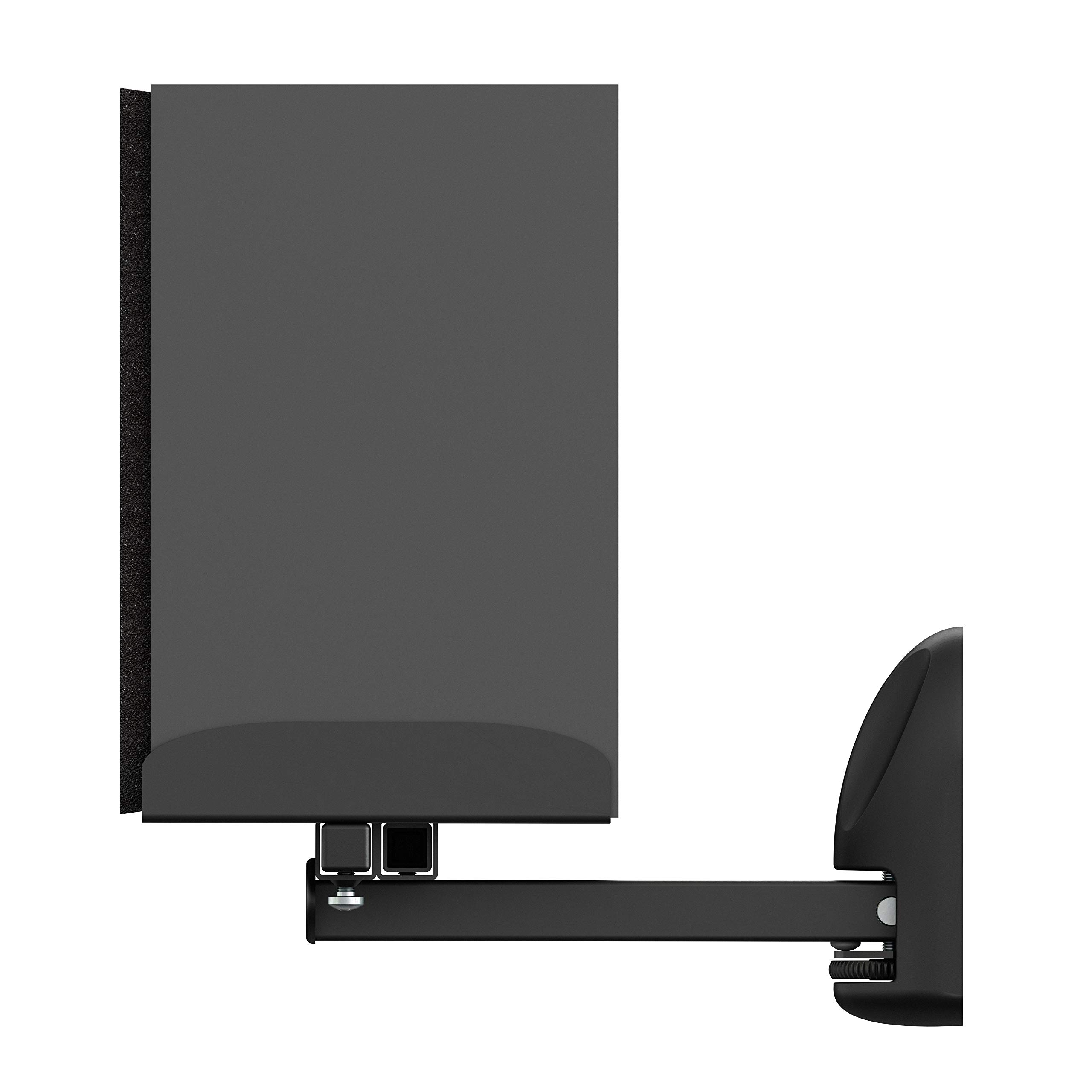 mahara Lot de 2 supports muraux pivotants et inclinables pour haut-parleurs,Support d'enceinte max 20 kg,Support de serrage pour système audio surround,Supports muraux pour haut-parleurs,Noir