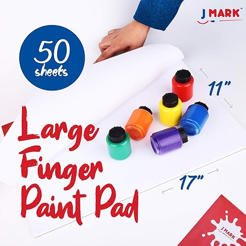 Vista 5 de J MARK Juego completo de pintura de dedos lavable para niños, herramientas de pintura de esponja, almohadilla de pintura para dedos grandes