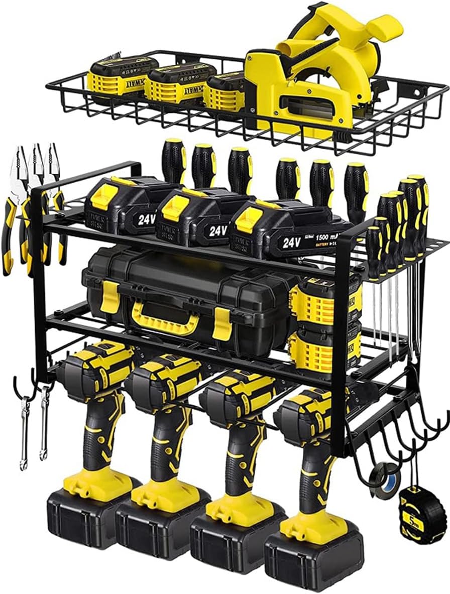 BELUXI Power Tool Organizer, garage organizers and storage rock overhead toolbox organization yard tool box Heavy Duty Floating Tool Shelf