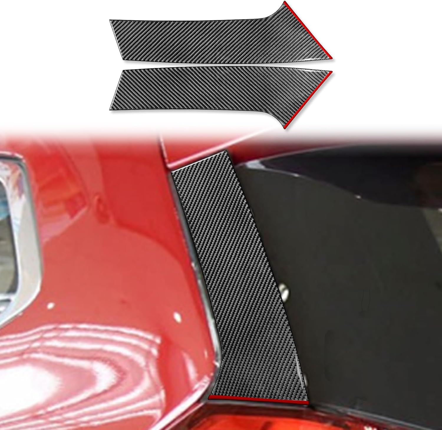 Compatible with Nissan X-Trail Rogue 2014 2015 2016 2017 2018 2019 2020 Car Decals Carbon Fiber Accessories (Rear Quarter Window 2pcs)