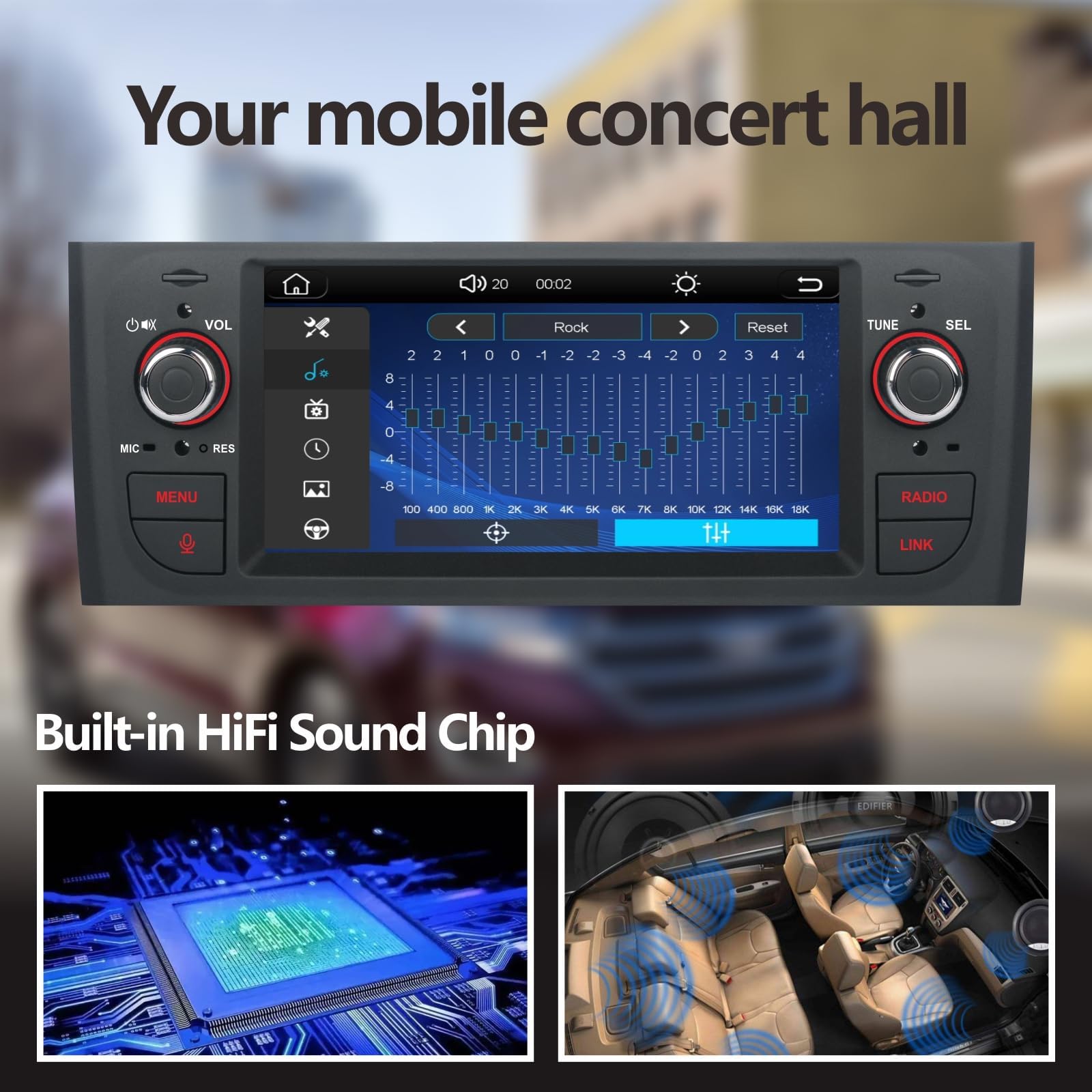 Autoradio per Fiat Grande Punto 2005-2009 con Wireless CarPlay Android Auto Stereo per Fiat Linea 2007-2011 Bluetooth/Mirror Link/FM/AM/USB