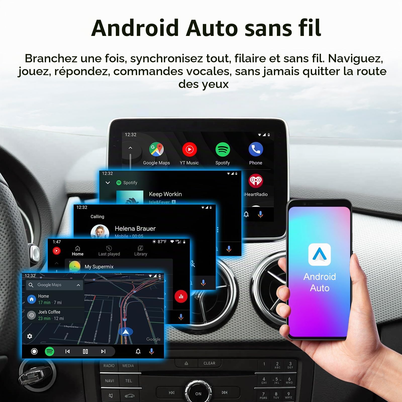 Kit rétrofit Décodeur Carplay sans Fil & Android Auto pour Mercedes Benz