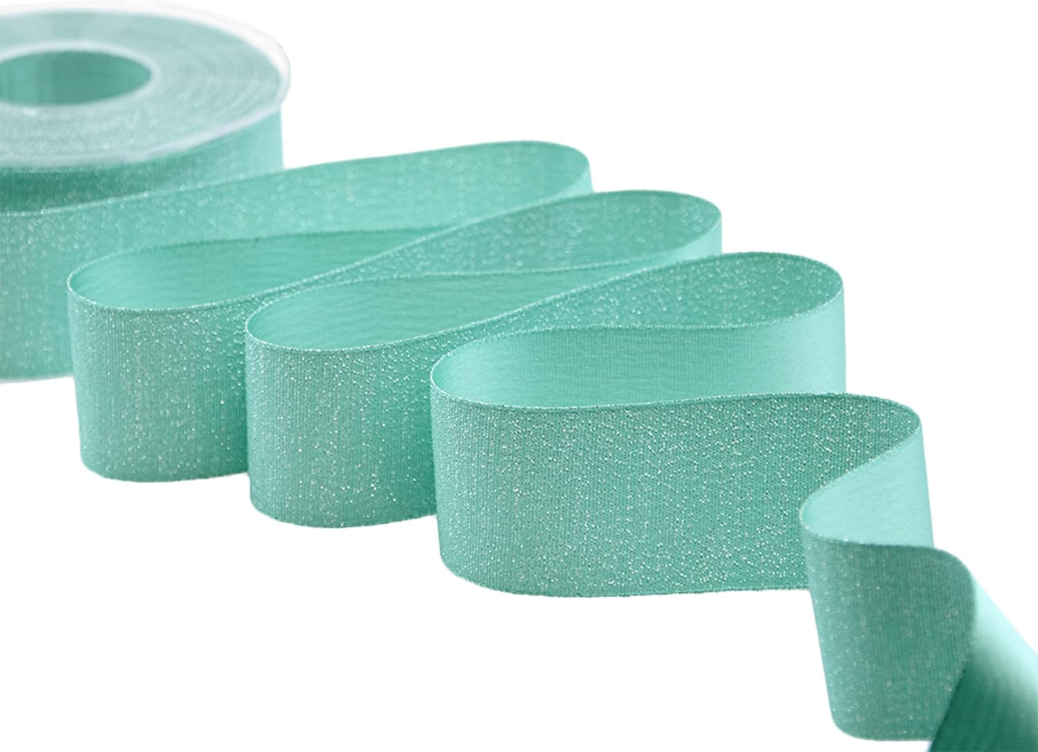 Furlanis - Satin Boutique Lamé, Decorative Ribbon, Gift Packs, Favors, Italian Fabric - Tiffany Green, 40 mm x 20 m