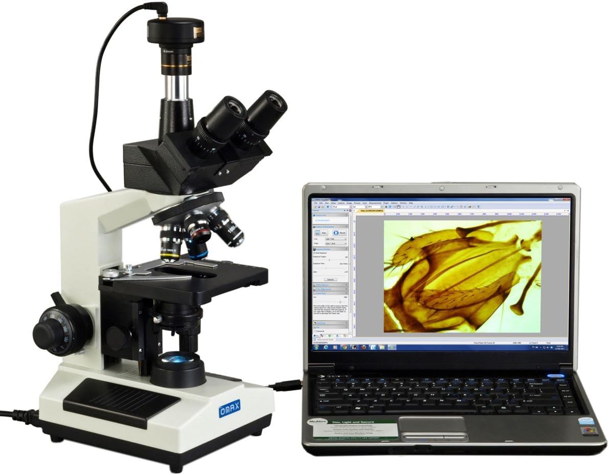 OMAX 40X-2500X Lab Trinocular Compound LED Microscope with 5MP Digital Camera