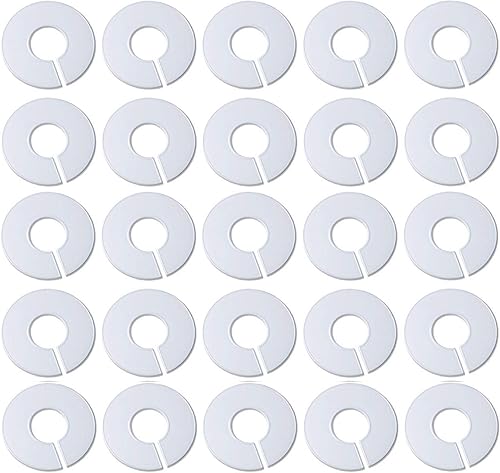 Miniatura 4 de Divisores de tamaño de estante en blanco redondo de plástico blanco - Paquete múltiple (50)