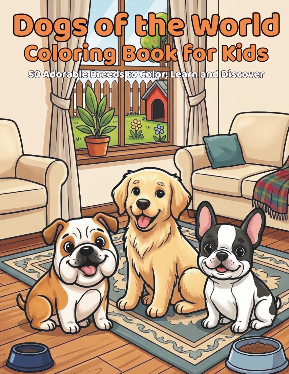 Dogs of the World Coloring Book for Kids: 50 Adorable Breeds to Color, Learn and Discover