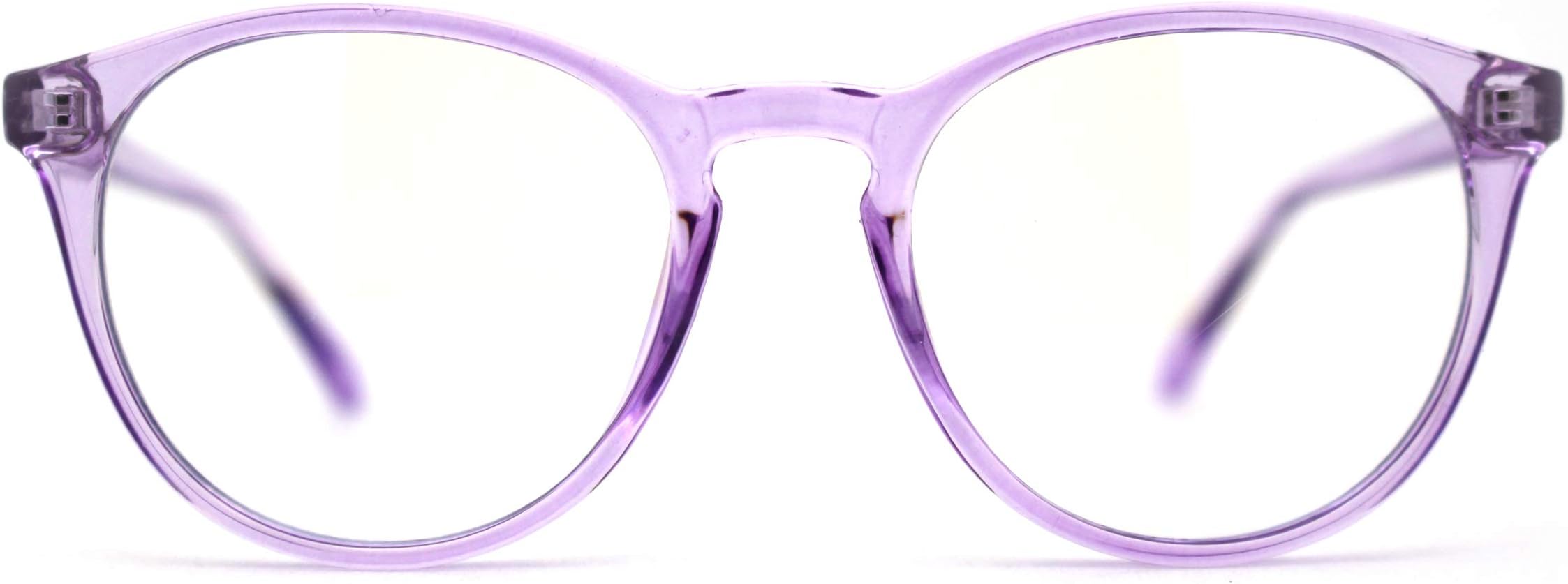 SA106 Round Keyhole Thin Plastic Horn Rim Blue Light Filtering Computer Glasses