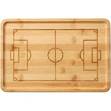 Soccer Field Charcuterie Board, Bamboo Serving Tray for 2026 World Soccer Tournament Party, Laser Engraved Football Pitch Snack Platter