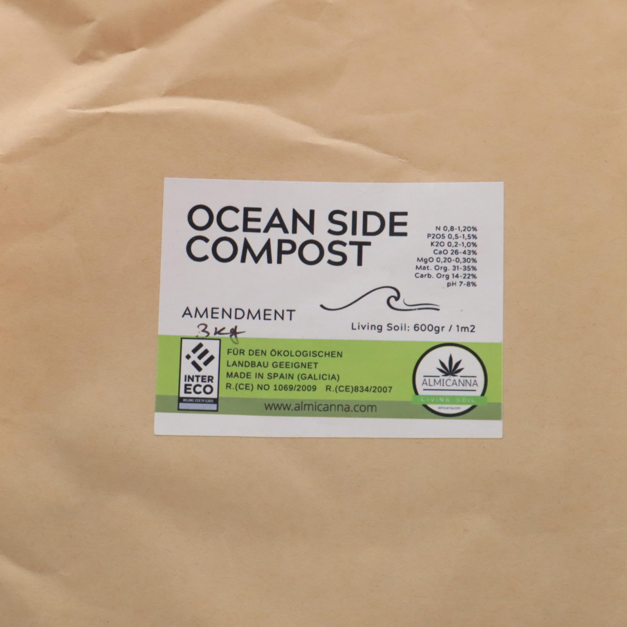 Ocean Side Compost Cal-Mag 3 kg – organiczny nawóz uniwersalny do wzrostu i kwitnienia – Amendment für Living Soil