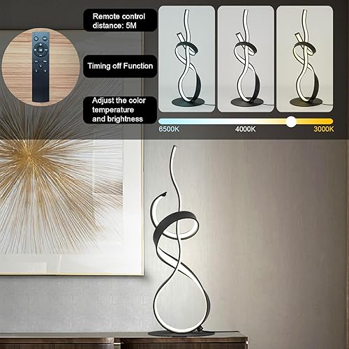 Miniatura 3 de 22 pulgadas, 24 W, 2700 lm, diseño moderno, 3CCT, 2700 K4000 K6500 K, táctil sin escalones, regulable, con control remoto, lámparas de mesa LED para