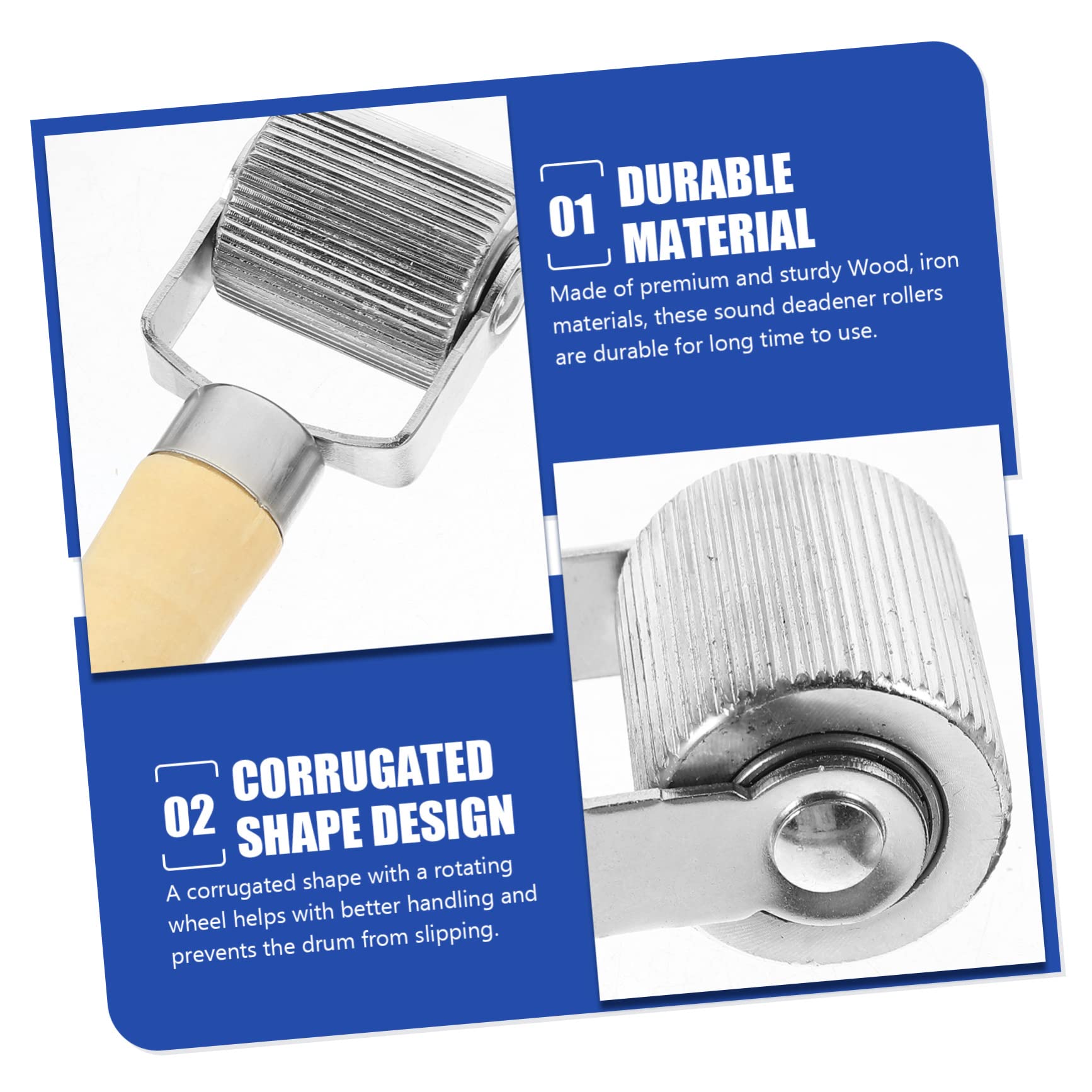 Kit Attrezzi per Riparazione Pneumatici Auto Ferro 4 Pezzi | Manico in Legno, Rullo Metallico a Scorrimento Fluido, Confezione Leggera da 4 Pezzi per Interventi Rapidi