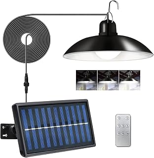 Solarlampen für Außen, Solar Hängelampen für Außen/Innen, Solarlampen für Außen Garten mit Fernbedienun Timing,IP65 Wasserdicht Solar Lampe Outdoor für Balkon/Terrasse/Pavillon,schwarz