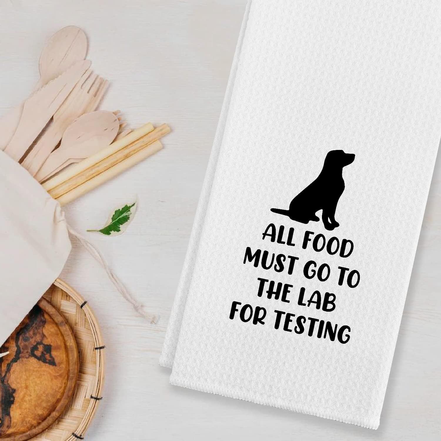 EIONEY All Food Must Go to The Lab for Testing Kitchen Towels,Dish Cloth Flour Sack Hand Towel for Farmhouse Kitchen Decor,24 X 16 Inches Cotton Dish Towels Dishcloths,Labrador Lovers Gifts - Image 2