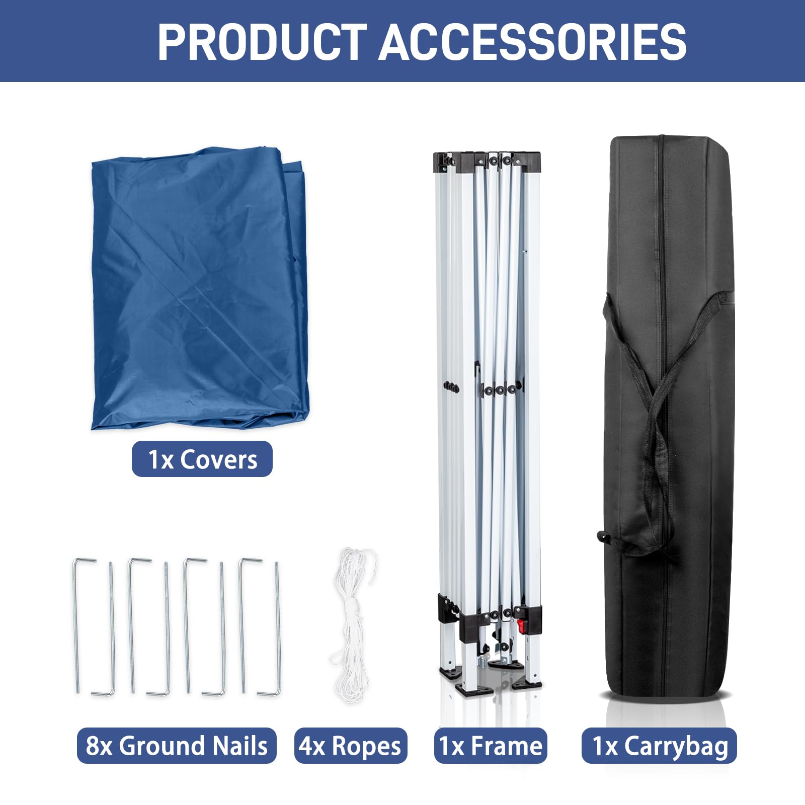 Tonnelle de Jardin Pliante 3x3m, Tente Réception Pliante Imperméable avec Sac de Transport pour Camping Festival Plage Jardin - Bleu