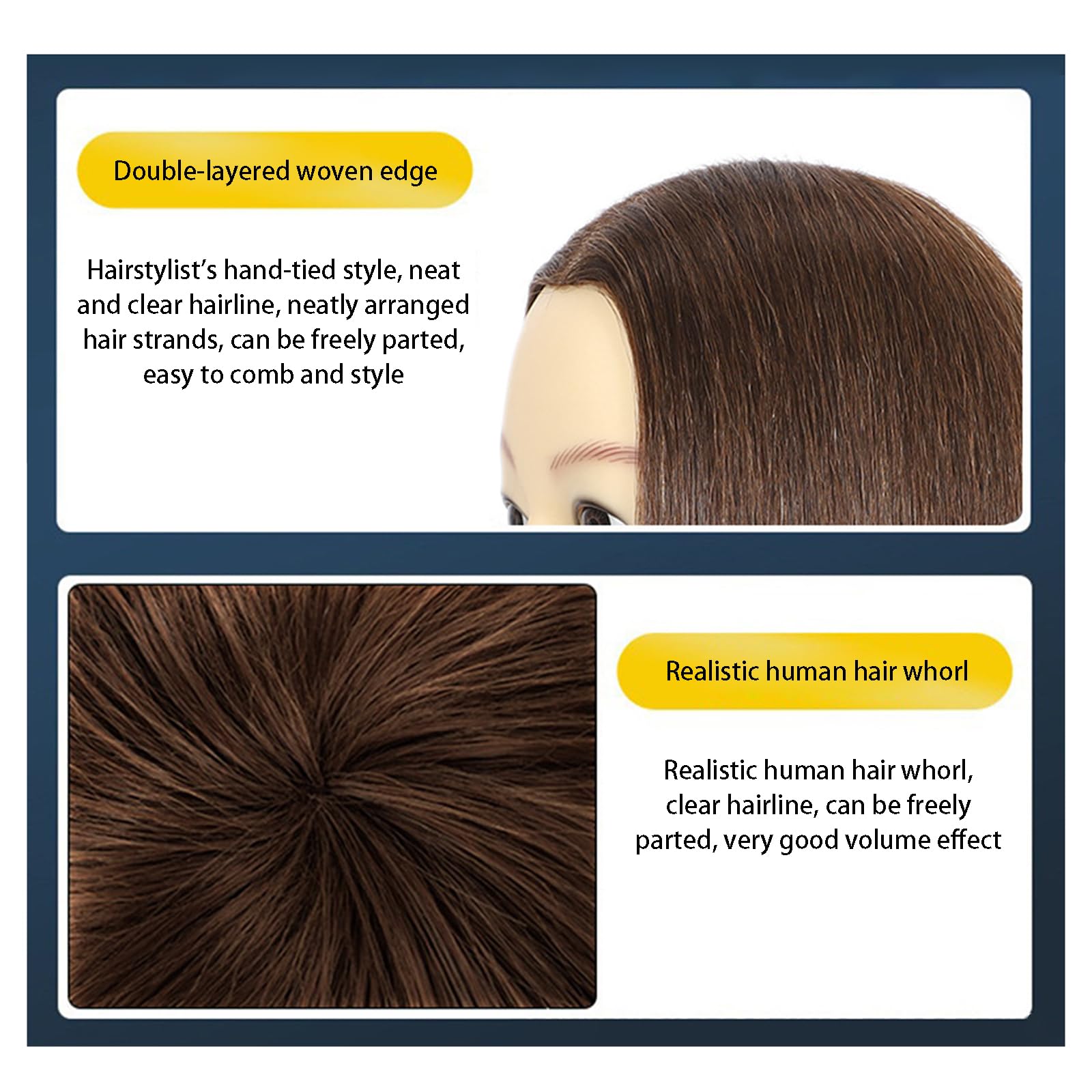 Manicans Full Head Manican Head 65cm/26in für Haarstyling, Manikin Kosmetologie, Make-up, Friseurausbildung-No Makeup Version