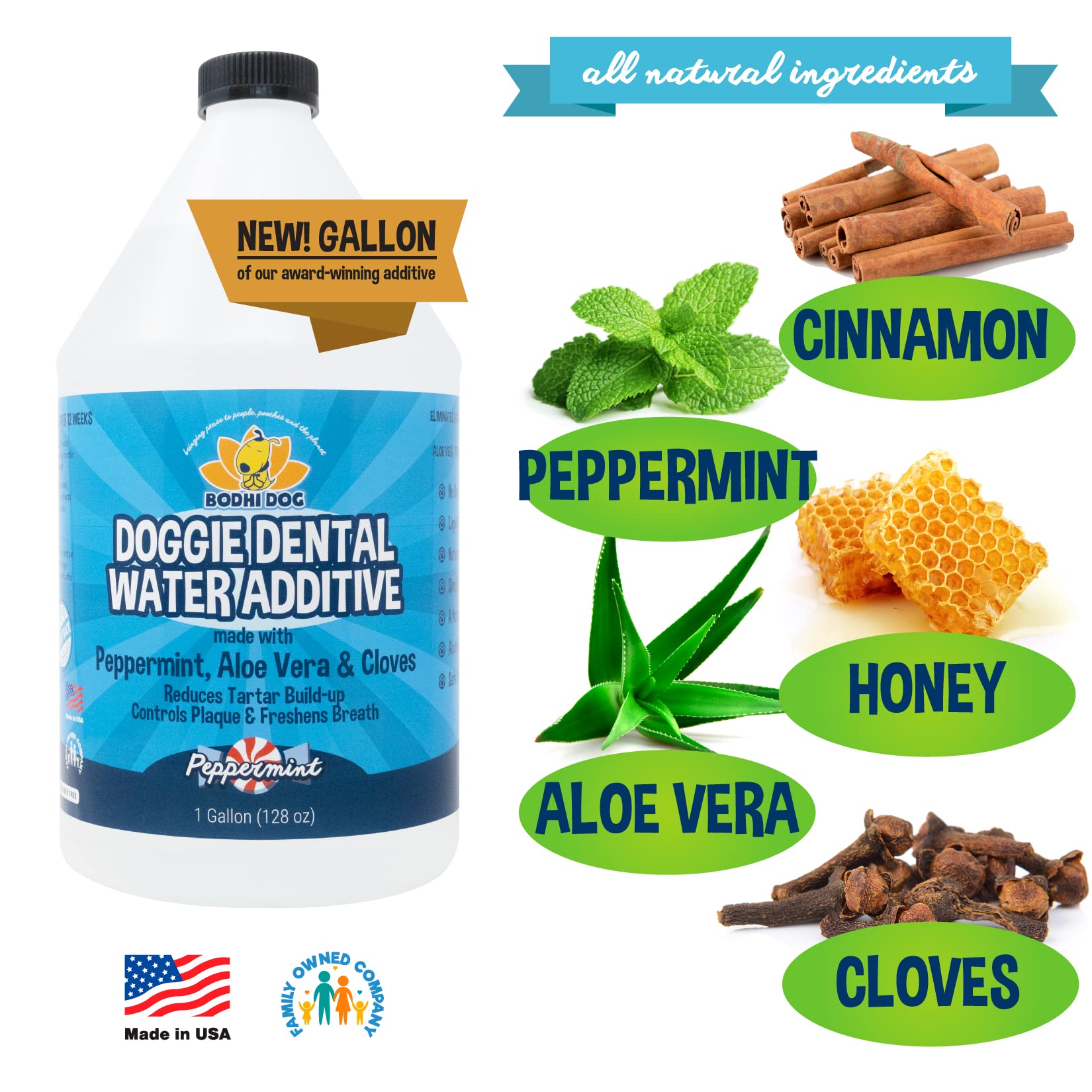 Bodhi Dog Peppermint Dental Water Additive for Dogs & Puppies - Freshens Breath, Reduces Tartar, Promotes Healthy Gums - Oral Care for Teeth & Breath - Supports Clean Mouth - Made in USA (128 Fl Oz) - image 5