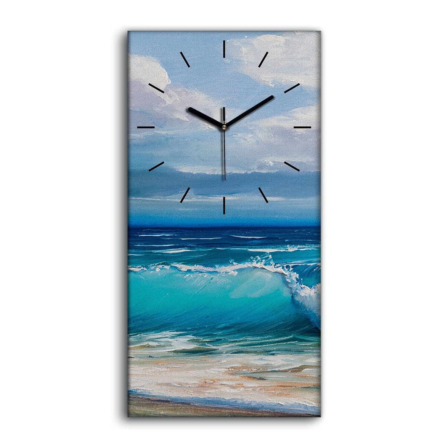 Horloge sur Toile La Mer pour Salon et Chambre Zen 30x60cm