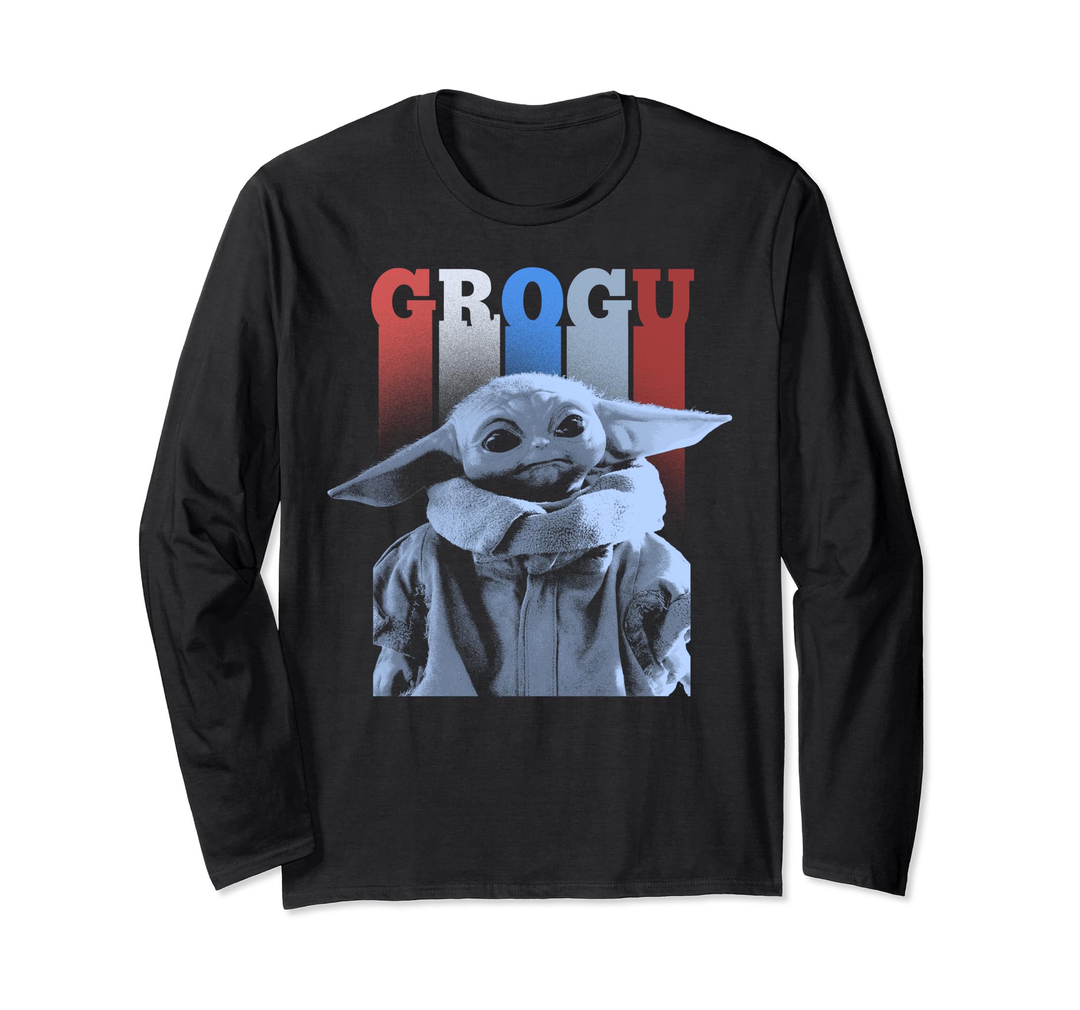 Star Wars: The Mandalorian Fourth Of July Grogu USA Patriot Long Sleeve T-Shirt, Black