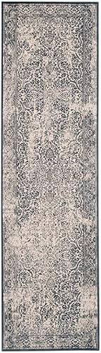 Miniatura 5 de SAFAVIEH Noble Collection - Alfombra decorativa de 3 pies 3 pulgadas x 4 pies 7 pulgadas, color azul y marfil, diseño de viscosa envejecida, ideal