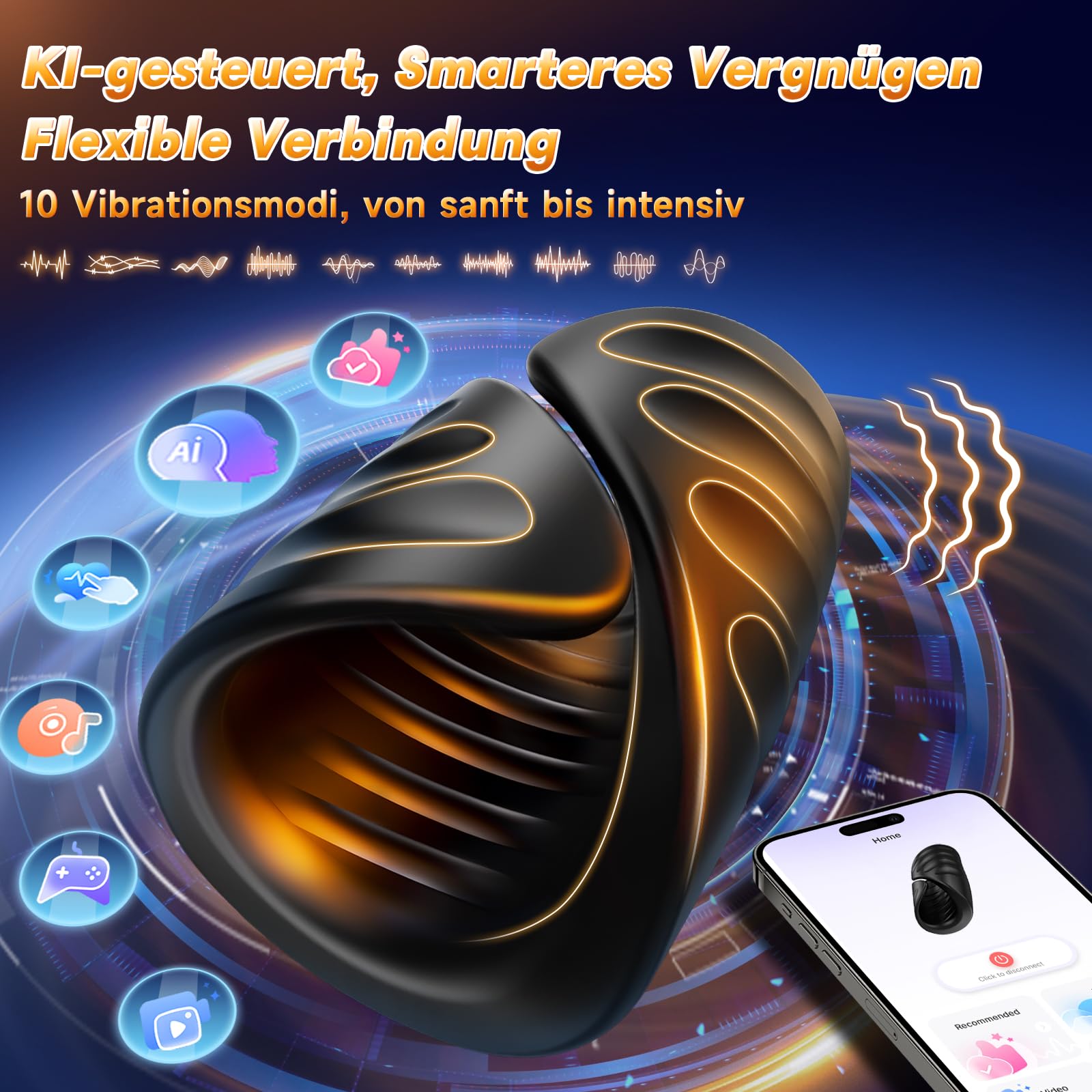 Masturbâteur Homme Mains Libres Sex toys avec 9 Vibrations & Contrôle APP, Masturbeuse Homme Masturbateurs Masculins Sex Toýs Suceur automatique sextoy Masculinsentraîneur
