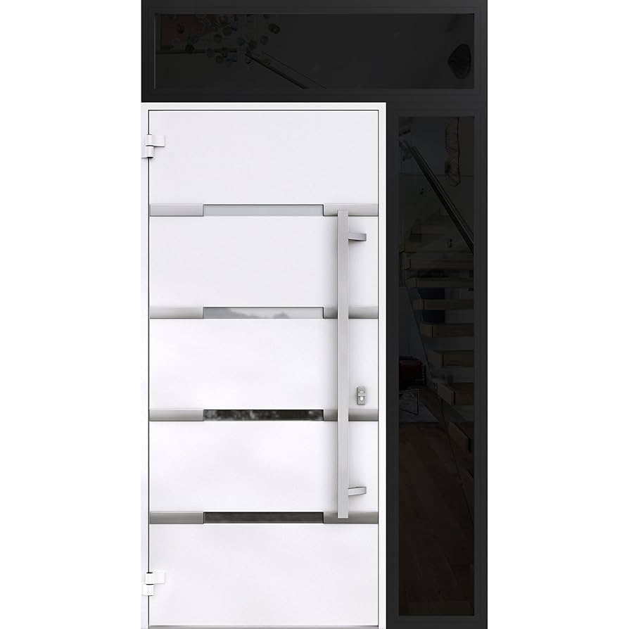 VDOMDOORS Front Exterior Prehung Steel Door/Deux 1105 Black