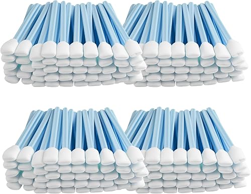 Hisopos de limpieza de varillas de espuma, sin pelusa para impresora de inyección de tinta, cámara, lente óptica y electrónica (azul, 300 unidades)
