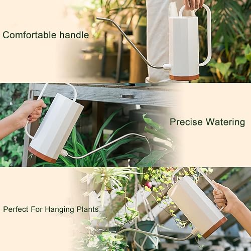 Miniatura 5 de Regadera de interior blanca para plantas con boquilla larga bonita regadera pequeña para plantas de interior flores suculentas