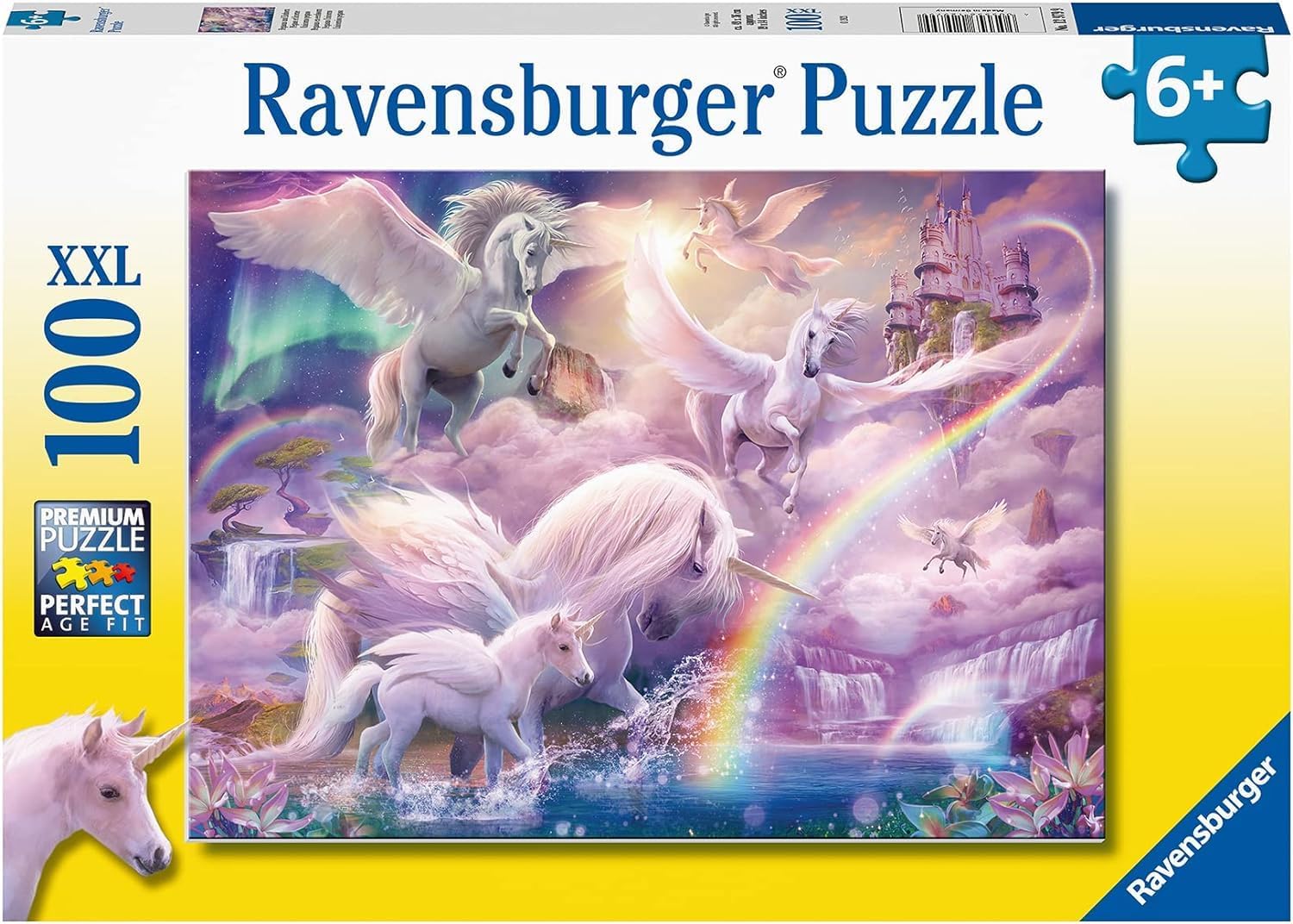 Ravensburger Pegasus Unicorns 100 Piece XXL Jigsaw Puzzle for Kids - 12979 - Every Piece is Unique, Pieces Fit Together Perfectly