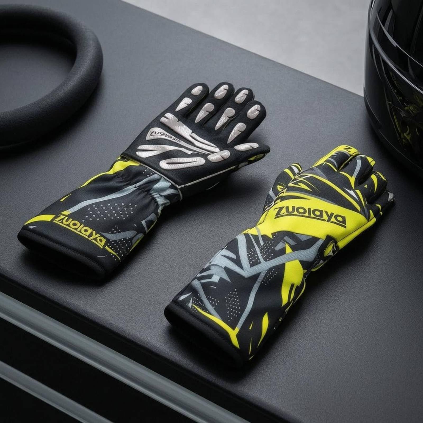 predolo Gants Karting Grip Silicone Gant Karting Imprimé Géométrique Gant Course