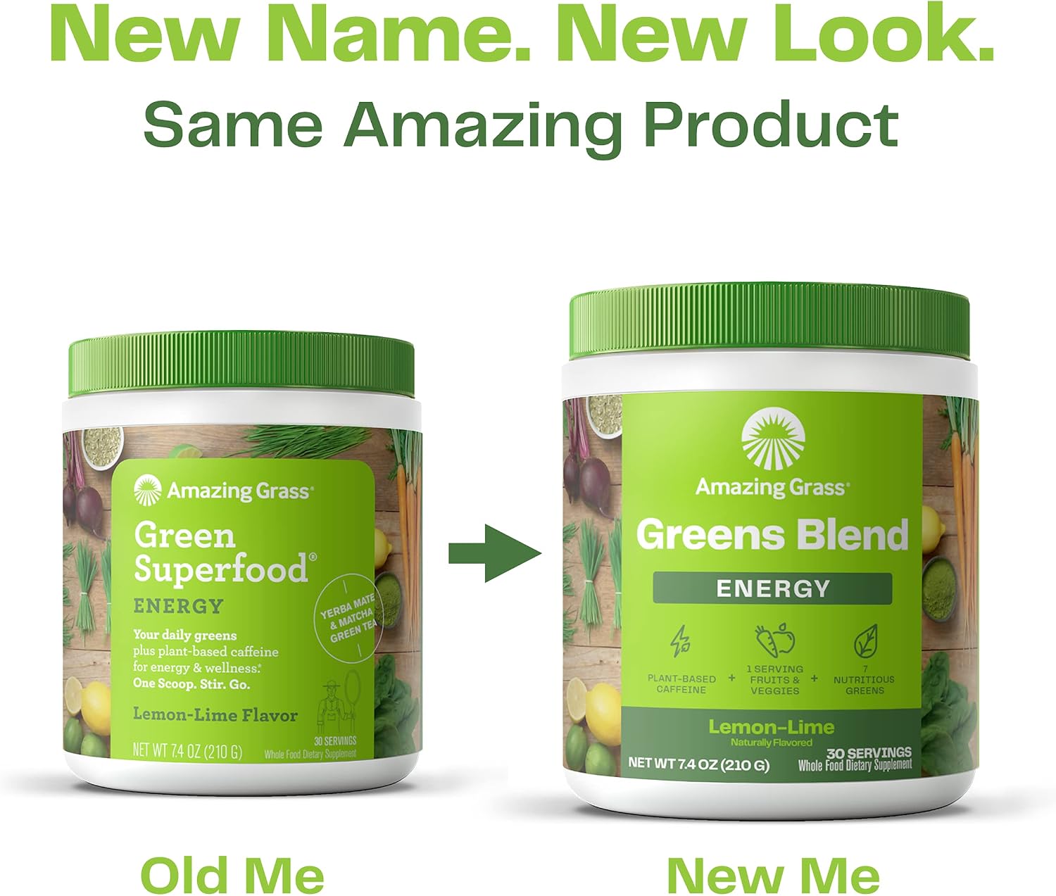 Buy Amazing Grass Greens Blend Energy Smoothie Mix, Super Greens Powder & Plant Based Caffeine
