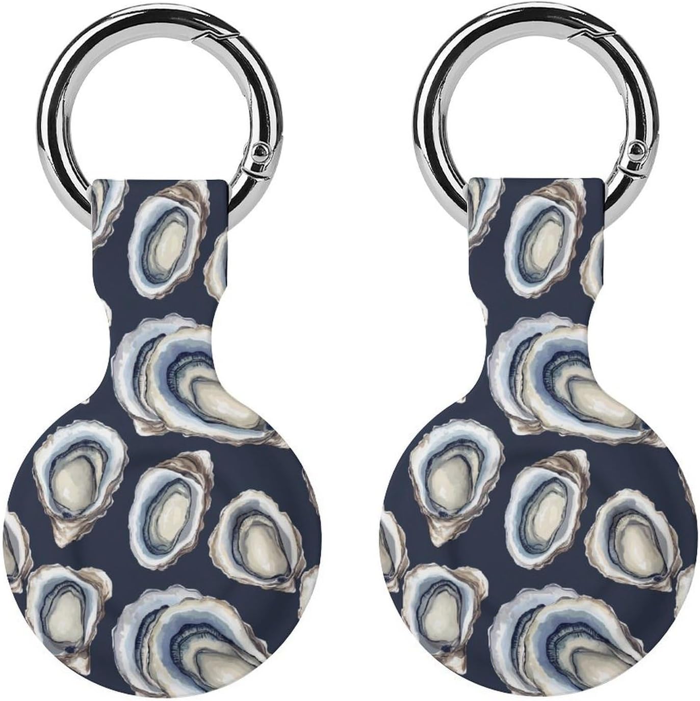Oysters Funny Cover Compatible with AirTag Case Protector GPS Tracker Holder with Keychain