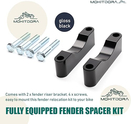 Miniatura 5 de MoKitDora Espaciadores de guardabarros delantero Touring para rueda envolvente de 21, 23, 26 pulgadas, compatible con Harley Road King Street Road