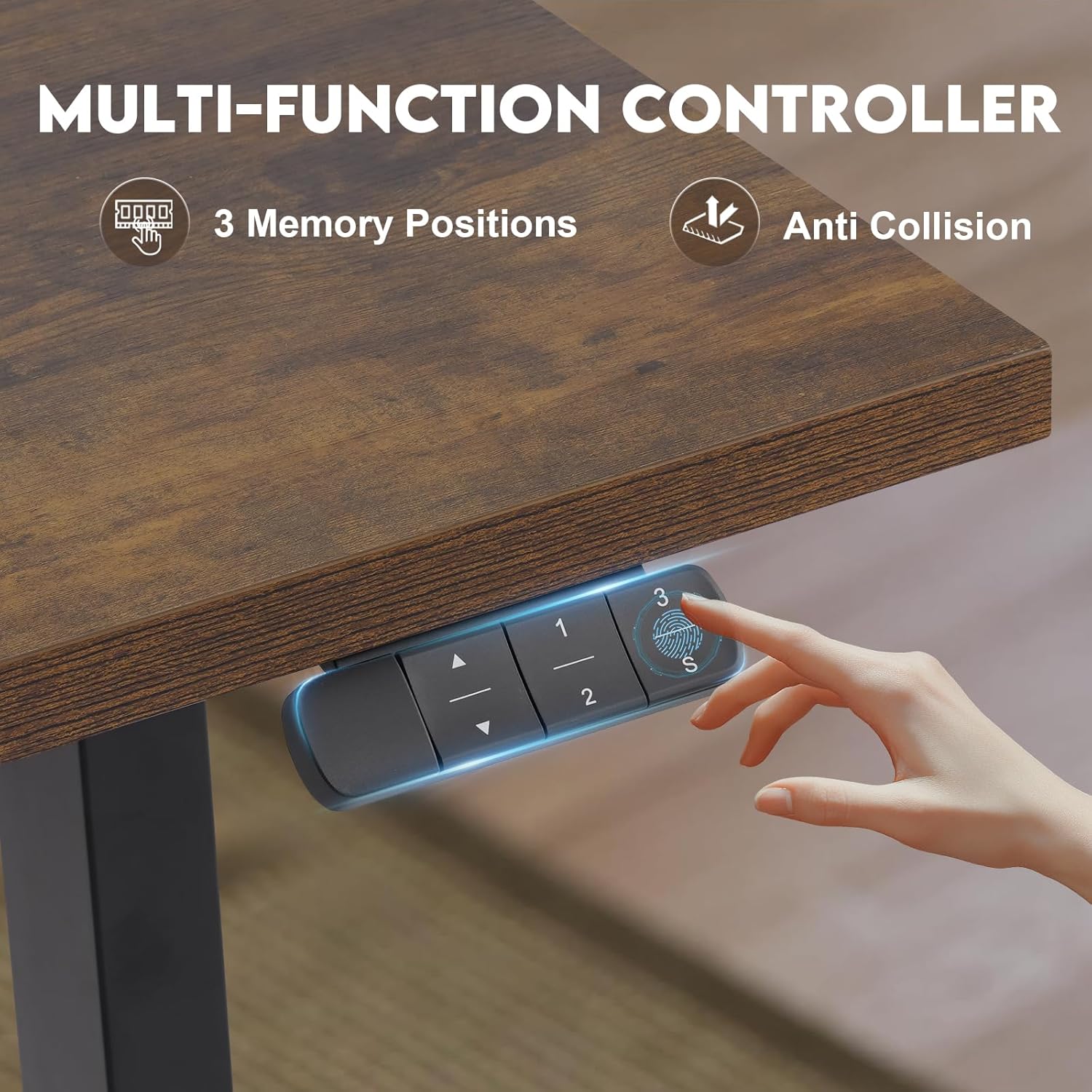 Image of a cat sleeping peacefully on a TOPSKY desk, illustrating the quiet operation of the dual motors.