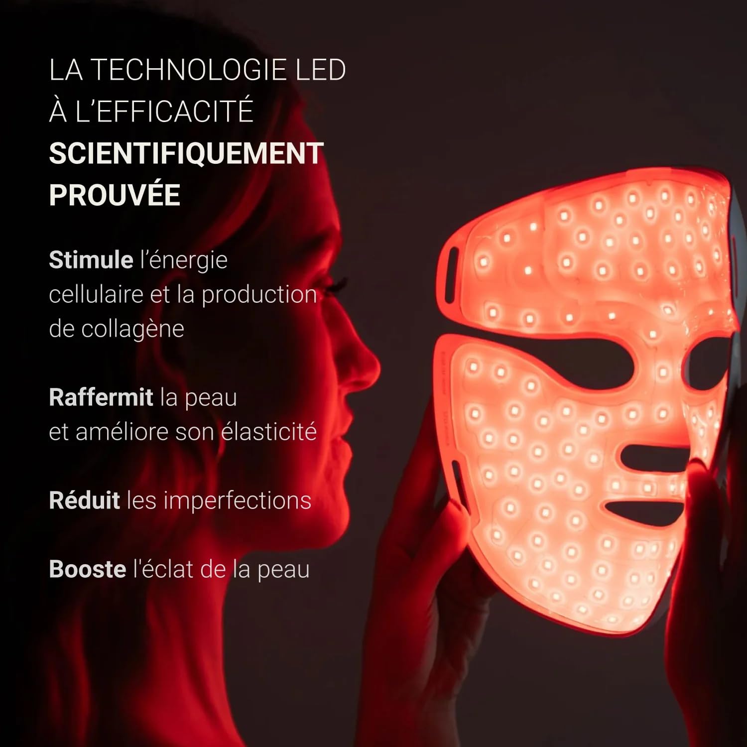 NOOANCE - Masque LED Visage Aurion X252-252 LEDs rouges & infrarouges - Séances nomades de 10 min