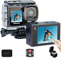 Apexcam X70 PRO 4K 30FPS Akciókamera - 20MP Dupla Érintőkijelzős Vízálló Sportkamera 40m Mélységig, Képstabilizátorral, WiFi, 2db 1350mAh 1