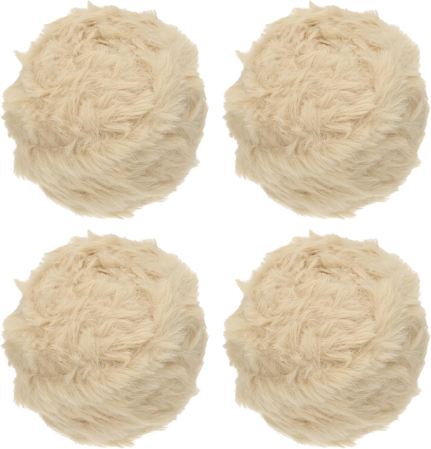 PATIKIL 35yds Faux Fur Yarn, 4 Skeins 0.6" OD 50g Soft Fuzzy Yarn Crochet Fluffy Chunky Polyester Plush Fur for Crocheting and Hand Knitting Shawls Hat Blanket Rug, Gray Tea