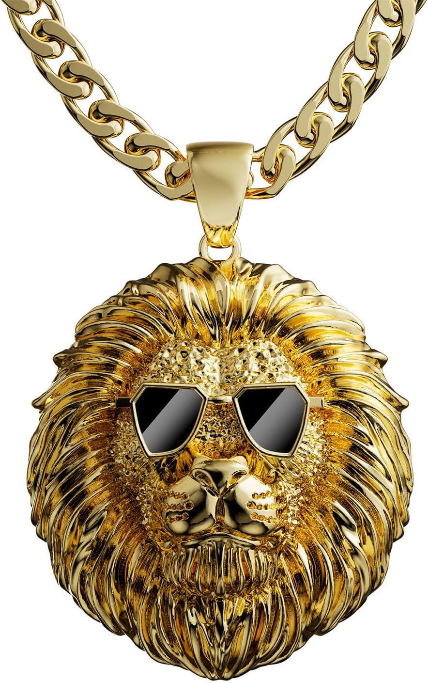 Lion Head Necklace Pendant for Men